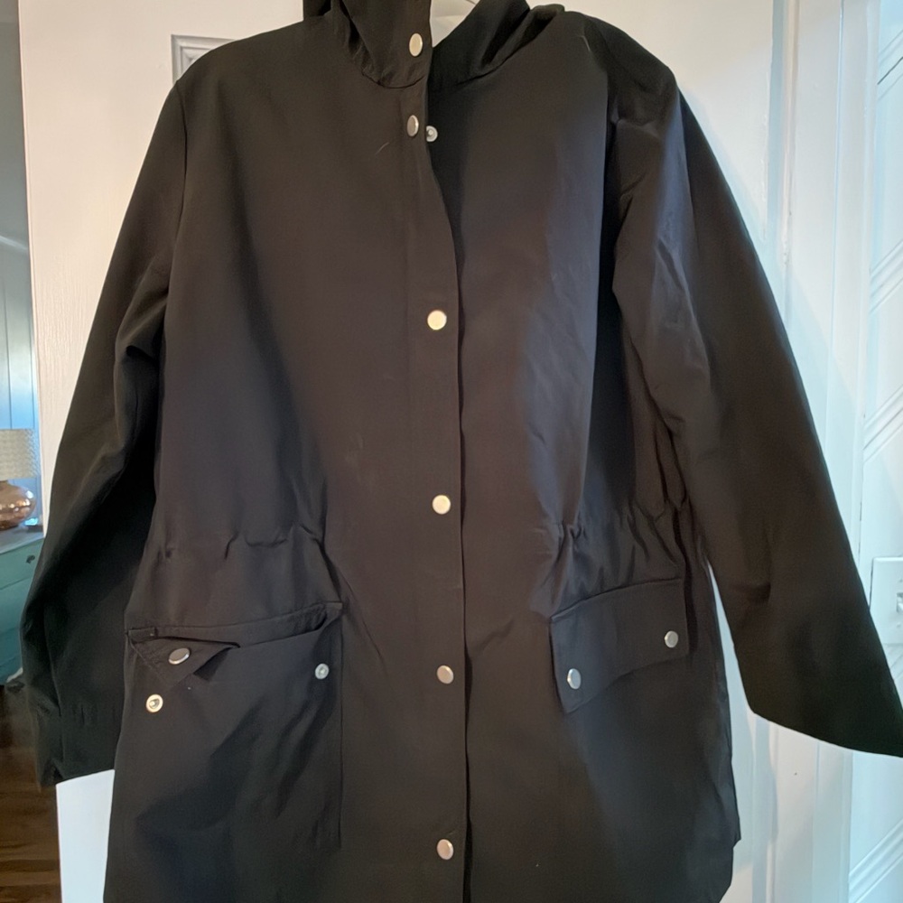 J. Crew Black Utility Rain Jacket